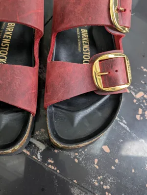 Birkenstock Arizona Big Buckle In Fire Red Oiled Leather Size 39 thumbnail 4