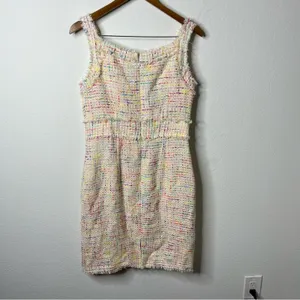 Theia Colorful Multi Tweed Sheath Dress Sleeveless Womens Size 10 thumbnail 6