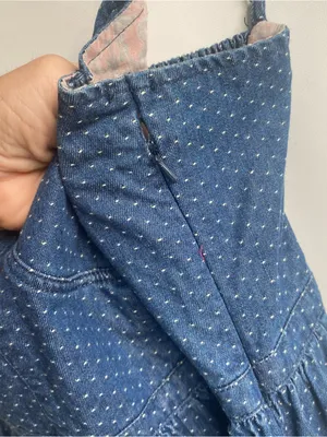 Free People denim bustier mini dress polka dot sun dress preppy summer Small thumbnail 6