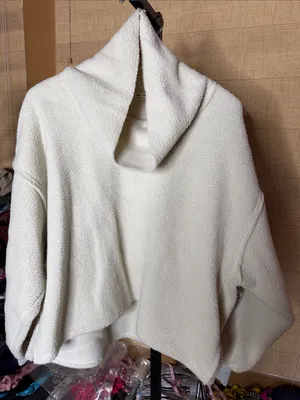 NWOT We The Free Elk Mountain Sherpa Pullover Opal Milk Medium Oversized Cozy thumbnail 4