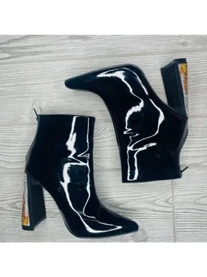Dolls kill lady Godiva fire flame platform heels rhinestone patent leather boots thumbnail 6