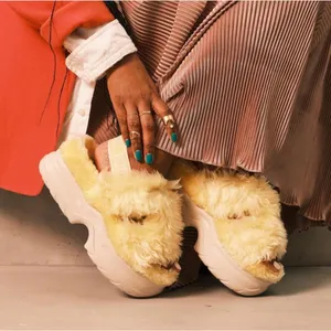 UGG Fluff Sugar Mellow Yellow Platform Slingback Sandals Slippers thumbnail 2