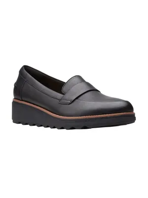 Clarks Sharon Gracie Leather Platform Loafer 26156816 Black 8W thumbnail 11