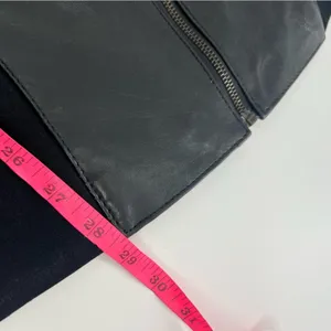 Vintage leather full zip dress black sz‎ XXS (fits XS) thumbnail 3