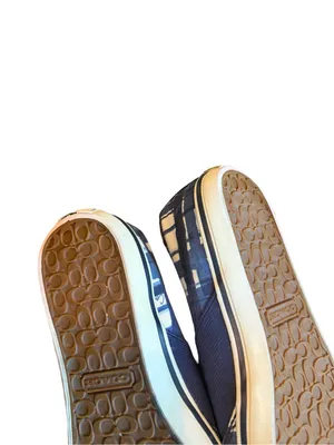 Coach Kaycee Slip-On Shoes Blue White Plaid Flats Comfort Size 6.5 Women's thumbnail 10