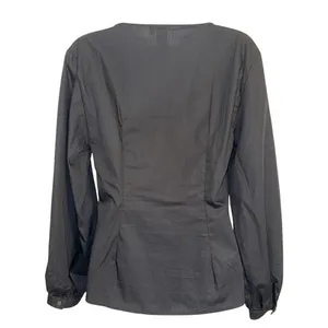 GUEST EDITOR Jet Black Corset‎ Style Long Sleeve Blouse EUC Size Small thumbnail 4