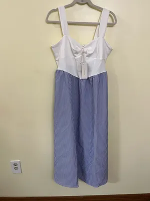 NEW Altar’d State Blue and White Striped Maxi Dress Size 3XL NWT thumbnail 2