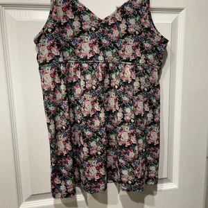 Express Black Floral Print Baby Doll Camisole Top Size Large Like New thumbnail 4