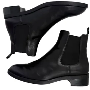ZARA Women's Black Leather Chelsea Ankle‎ Boots Size 7.5 (EU 38) Minimalist thumbnail 7
