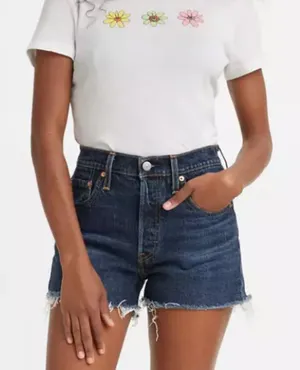 Levi's 501® Original‎ High Rise Denim Dark Wash Shorts Sz 32 thumbnail 1