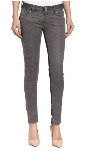 Hudson Jeans Gray Gold Polka Dot Collin Vice Versa Skinny‎ Jeans Sz 25 thumbnail 1