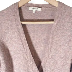 Madewell | Small | Lilac Coziest Date-Night Alpaca Wool Blend Faux Wrap Sweater thumbnail 5