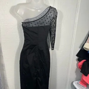 Bardot Black One Shoulder Sheer Bodice Dress Size 4 NWOT thumbnail 7