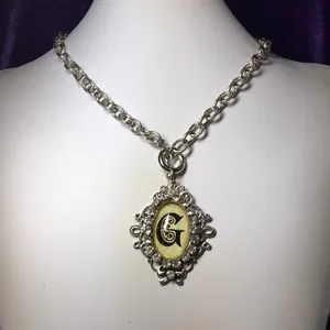 Ladies’ Old English Monogram Initial Necklace thumbnail 2
