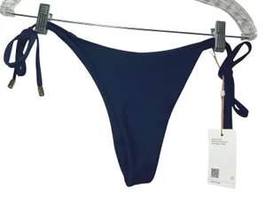 NWT Quince Italian Adjustable Side-Tie Bikini Bottom deep navy women's large thumbnail 1