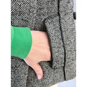 Banana Republic Pea Coat Black White Tweed Wool Blend Double Breasted 4 thumbnail 9