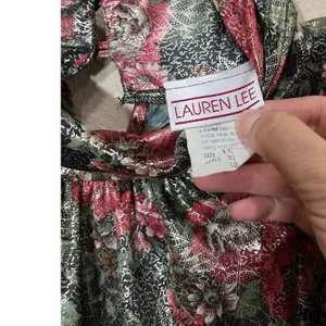 Lauren Lee Vintage Floral Long Sleeve Mock Neck Blouse Top‎ Sz 10 thumbnail 6
