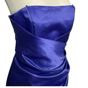 Y2K Strapless Star Box Dress‎ Purple Blue Ruched HOCO Special Occasion Womens L thumbnail 3
