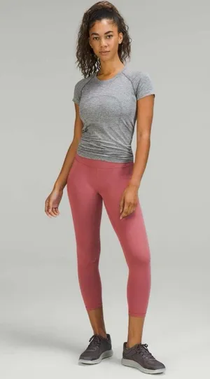 Lululemon Wunder Train High-Rise Crop with Pockets 23" in Brier Rose Pink Size 6 thumbnail 10