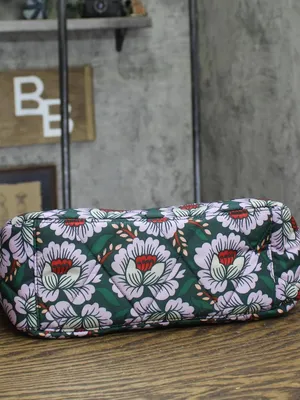 NEW Vera Bradley Quilted Floral Shoulder Bag Purple Green Multi One Size thumbnail 5