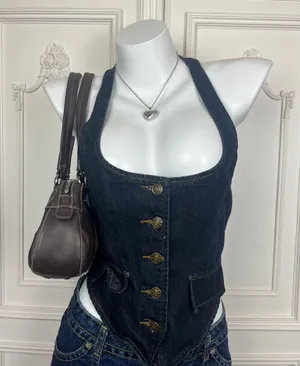 Lioness Denim Halter Top  thumbnail 1