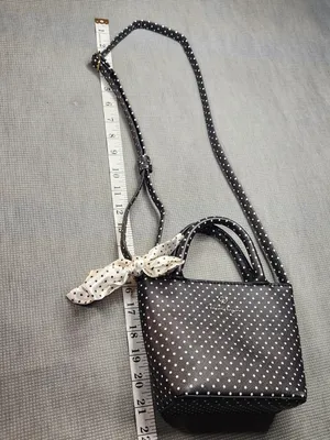 Kate Spade Black Polka Dot Mini Crossbody Tote thumbnail 5