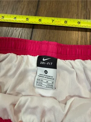 Mercer Nike Women's Hot Pink Running Shorts with White Trim thumbnail 4