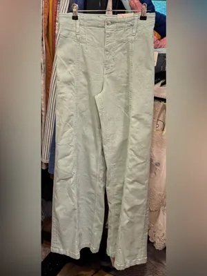 NWT Free People We The Free Libre Wide-Leg Jeans - Cameo Green Turquoise - 27 thumbnail 7