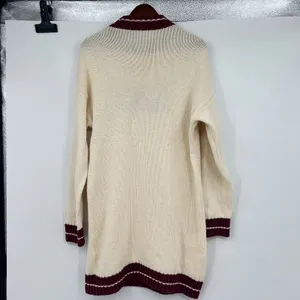 Anthropologie Callahan bodie mini dress SKI cream & burgundy chunky knit medium thumbnail 3