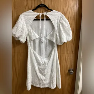 Free People Apricot Rose Mini Dress. Eyelet dress thumbnail 9