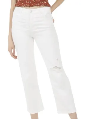 Celebrity Pink White Button Fly Distressed Bestie Jeans Size 7/28 thumbnail 1