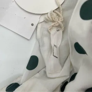 PEONY Le Spot Maxi Skirt SZ 2 Green Polka Dot Thigh High Slit eco-Conscious NWT thumbnail 9