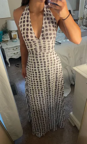 Long dress polka dot Gray Size XS thumbnail 1