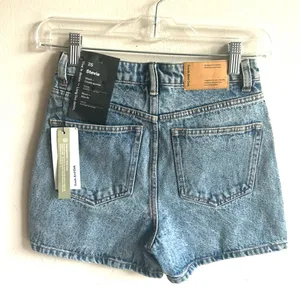 Frank And Oak Stevie Denim High Waist Minimalist Shorts Size 25 NWT thumbnail 2