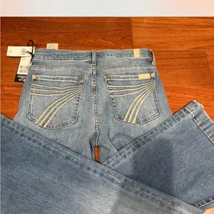 7 For All Mankind Dojo flare jeans in blue denim Prophecy thumbnail 2