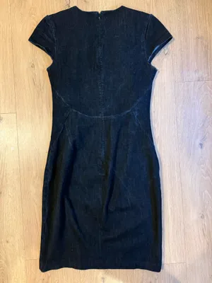 Banana Republic Denim Sheath Dress Size 4 Dark Wash Short Sleeve thumbnail 4