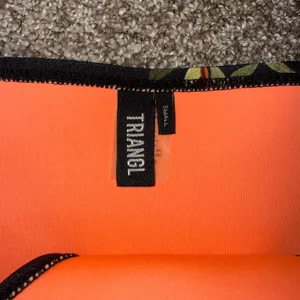Triangl Bikini Set Womens L Top‎ S Bottom Orange Floral Neoprene Good Trim thumbnail 2