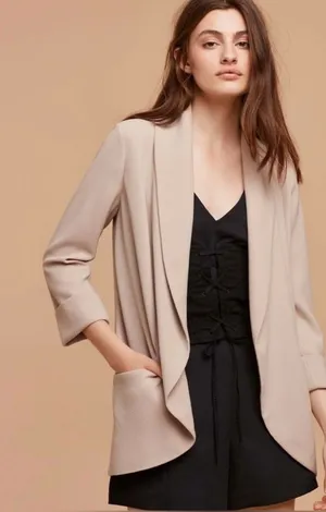 NWT Aritzia wilfred chevalier blazer cool beige office preppy minimalist sz 10 thumbnail 1