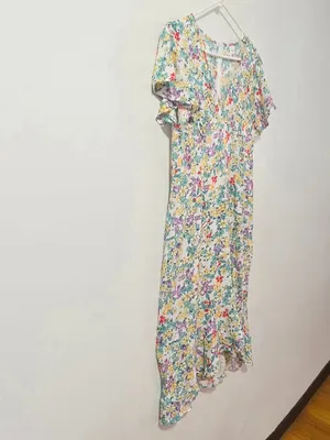 beachsissi Floral Mini Dress - White/Multicolor floral - Size XL thumbnail 5