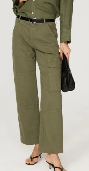 Reformation Bailey High Rise Utility Pants Sz 30 Olive Green Cargo Straight Leg thumbnail 1