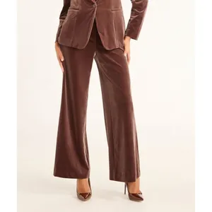 Sofia Jeans Womens Pants Size 10 Brown Velvet Wide Leg High Rise Trousers Zip thumbnail 6
