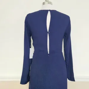 REFORMATION Maurita Danube Navy Blue Wrap Long Sleeve Dress Size 4 NEW thumbnail 6