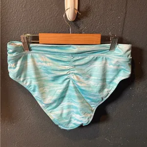 Hurley Light Blue Tie Dye Women's Bikini Bottom Size Large thumbnail 2