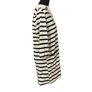 The Nines by HATCH Maternity Dress S Black White Breton Stripe Cotton Polo Prep thumbnail 3