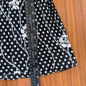 Serenade Polka Dot Floral Babydoll Top Pleated Blouse Sheer Boho Fairy Large thumbnail 7
