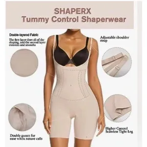SHAPERX Beige Seamless Open‎ Bust Shapewear Bodysuit Tummy Control Small NEW thumbnail 9