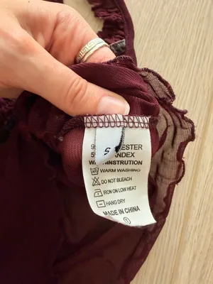 GUC Burgundy Sheer Mesh Y2K Cami Top thumbnail 3
