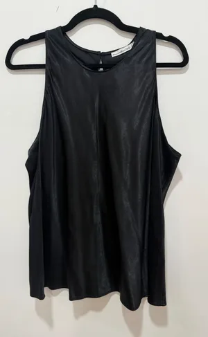 Abercrombie & Fitch Black Satin Keyhole Back Tank Top Blouse Large NWT thumbnail 1