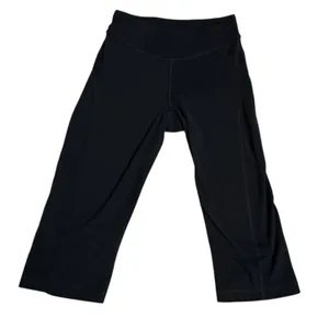 Adidas Athletic Capri Leggings med Black Workout Gym Crop pants wk2 thumbnail 3