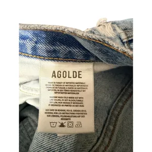 Agolde Dee High Rise Distressed‎ Denim Shorts Light Wash Blue 26 thumbnail 4